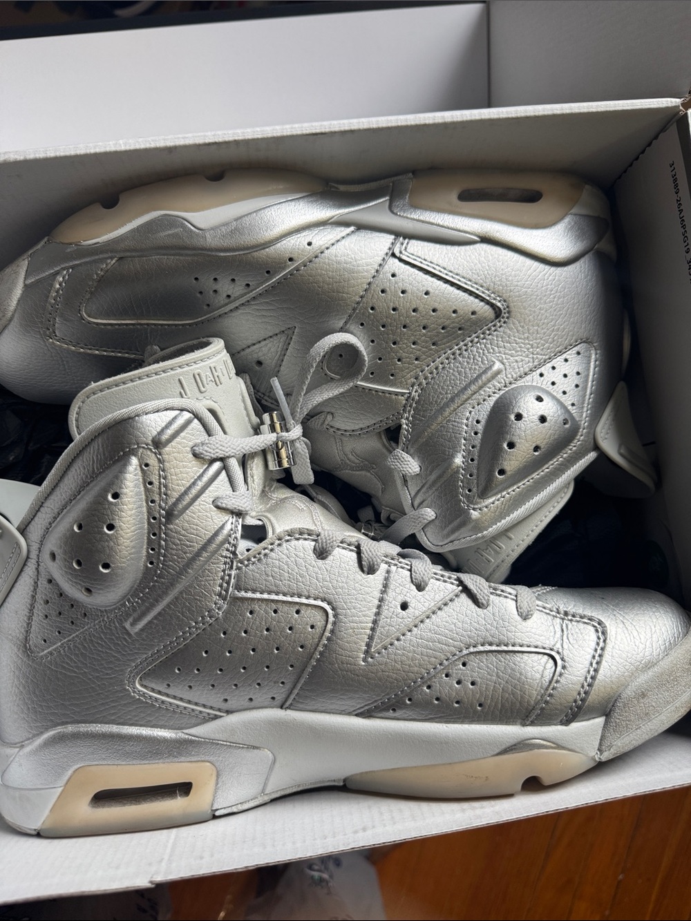 Jordan Paris Retro 6 Metallic Silver High-Top Sneakers